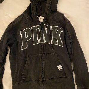 pink zip up hoodie